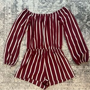 Striped Off-shoulder Romper